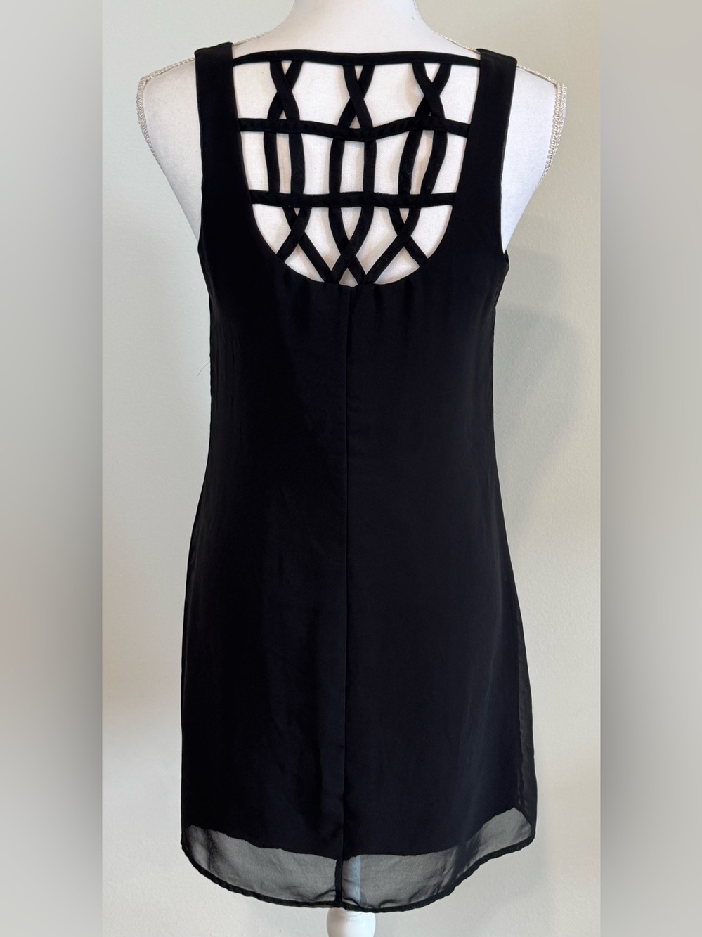 Bailey Blue Women’s Black Sleeveless Lattice Back Lightweight Dress Size M